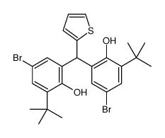 4-bromo-2-[(5-bromo-3-tert-butyl-2-hydroxyphenyl)-thiophen-2-ylmethyl]-6-tert-butylphenol Structure