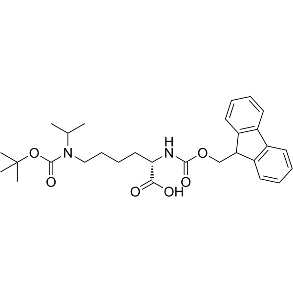 N-芴甲氧羰基-N'-叔丁氧羰基-N'-异丙基-L-赖氨酸结构式