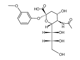 5-N-acetyl-2-O-(3-methoxyphenyl)-alpha-D-neuraminic acid结构式