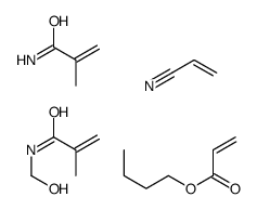 butyl prop-2-enoate,N-(hydroxymethyl)-2-methylprop-2-enamide,2-methylprop-2-enamide,prop-2-enenitrile结构式