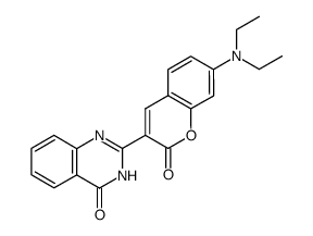 2-[7-(diethylamino)-2-oxo-2H-1-benzopyran-3-yl]quinazolin-4(1H)-one structure