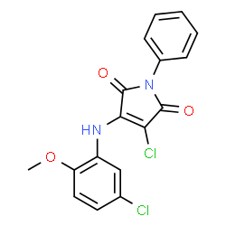 3-chloro-4-(5-chloro-2-methoxyanilino)-1-phenyl-1H-pyrrole-2,5-dione结构式
