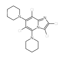 Imidazo[1,2-a]pyridine,2,3,6,8-tetrachloro-5,7-di-1-piperidinyl- Structure