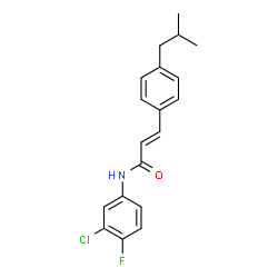 N-(3-CHLORO-4-FLUOROPHENYL)-3-(4-(2-ISOBUTYL)PHENYL)PROP-2-ENAMIDE结构式