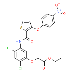 ETHYL 2-[2,4-DICHLORO-5-(([3-(4-NITROPHENOXY)-2-THIENYL]CARBONYL)AMINO)PHENOXY]ACETATE结构式