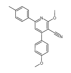 2-methoxy-4-(4-methoxyphenyl)-6-p-tolylnicotinonitrile Structure