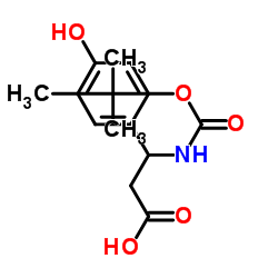 3-(4-Hydroxyphenyl)-3-({[(2-methyl-2-propanyl)oxy]carbonyl}amino)propanoic acid结构式