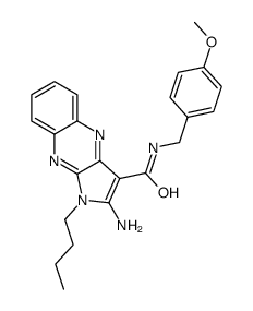 2-amino-1-butyl-N-[(4-methoxyphenyl)methyl]pyrrolo[3,2-b]quinoxaline-3-carboxamide结构式