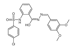 2-[(4-chlorophenyl)sulfonylamino]-N-[(3,4-dimethoxyphenyl)methylideneamino]benzamide结构式