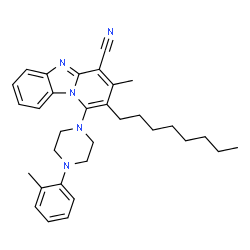 3-methyl-2-octyl-1-(4-(o-tolyl)piperazin-1-yl)benzo[4,5]imidazo[1,2-a]pyridine-4-carbonitrile Structure