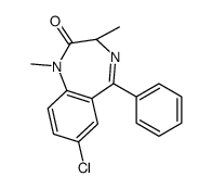 (3S)-7-chloro-1,3-dimethyl-5-phenyl-3H-1,4-benzodiazepin-2-one结构式