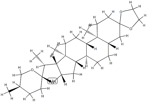 (20β,25R)-5α-Spirostan-3-one ethylene acetal Structure