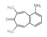 11-amino-3,5-dimethyl-bicyclo[5.4.0]undeca-2,5,8,10,12-pentaen-4-one结构式