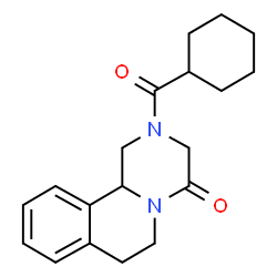 (+-)-2-(cyclohexylcarbonyl)-1,2,3,6,7,11b-hexahydro-4H-pyrazino[2,1a]isoquinolin-4-one结构式