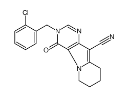 3-[(2-chlorophenyl)methyl]-4-oxo-6,7,8,9-tetrahydropyrimido[4,5-b]indolizine-10-carbonitrile Structure