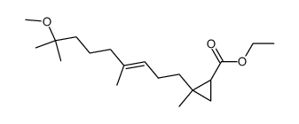 2-((E)-8-Methoxy-4,8-dimethyl-non-3-enyl)-2-methyl-cyclopropanecarboxylic acid ethyl ester结构式