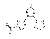 4-(1,3-dioxolan-2-yl)-5-(5-nitrofuran-2-yl)-1H-pyrazole结构式