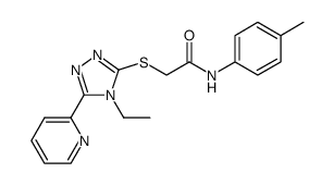 2-((4-ethyl-5-(pyridin-2-yl)-4H-1,2,4-triazol-3-yl)thio)-N-(p-tolyl)acetamide结构式