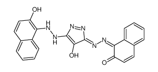 3-[2-(2-hydroxynaphthalen-1-yl)hydrazinyl]-5-[2-(2-oxonaphthalen-1-ylidene)hydrazinyl]pyrazol-4-one结构式