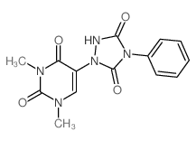 5-(3,5-dioxo-4-phenyl-1,2,4-triazolidin-1-yl)-1,3-dimethyl-pyrimidine-2,4-dione结构式