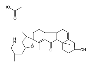 (3'aS,7'aR,9R)-3-hydroxy-3',6',10,11b-tetramethylspiro[1,2,3,4,6,6a,6b,7,8,11a-decahydrobenzo[a]fluorene-9,2'-3a,4,5,6,7,7a-hexahydro-3H-furo[3,2-b]pyridine]-11-one,acetic acid结构式