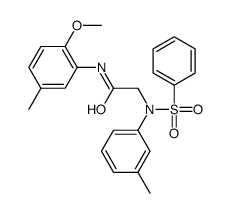 2-[benzenesulfonyl-(3-methylphenyl)amino]-N-(2-methoxy-5-methyl-phenyl)acetamide Structure