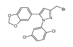 5-benzo[1,3]dioxol-5-yl-3-bromomethyl-1-(2,5-dichloro-phenyl)-1H-pyrazole结构式