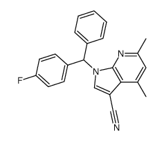 1-[(4-fluorophenyl)-(phenyl)methyl]-4,6-dimethyl-1H-pyrrolo[2,3-b]pyridine-3-carbonitrile Structure