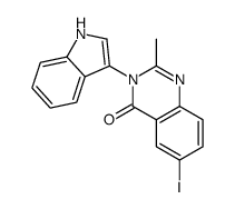 3-(1H-indol-3-yl)-6-iodo-2-methylquinazolin-4-one结构式