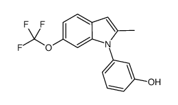 3-[2-methyl-6-(trifluoromethoxy)-1H-indol-1-yl]phenol结构式