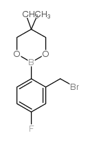 2-Bromomethyl-4-fluorophenylboronic acid neopentyl glycol ester Structure