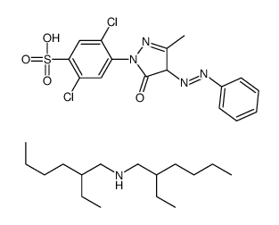 2,5-dichloro-4-[4,5-dihydro-3-methyl-5-oxo-4-(phenylazo)-1H-pyrazol-1-yl]benzenesulphonic acid, compound with bis(2-ethylhexyl)amine (1:1) Structure