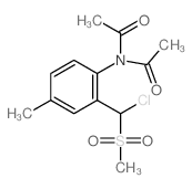 N-acetyl-N-[2-(chloro-methylsulfonyl-methyl)-4-methyl-phenyl]acetamide structure