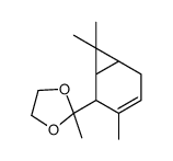 2-methyl-2-(3,7,7-trimethylbicyclo[4.1.0]hept-3-en-2-yl)-1,3-dioxolane结构式