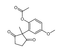 2-methyl-2-(2-acetoxy-5-methoxyphenyl)cyclopentane-1,3-dione Structure