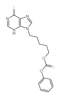 Carbonicacid, thio-, O-[5-(6-mercapto-9H-purin-9-yl)pentyl] O-phenyl ester (7CI,8CI) Structure
