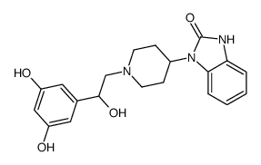 1-[2-(3,5-dihydroxyphenyl)-2-hydroxy]ethyl-4-(2-oxobenzimidazolin-1-yl)piperidine结构式