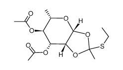 1,2-O-(1-ethylthioethylidene)-3,4-di-O-acetyl-β-L-rhamnopyranose Structure