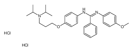 3-[4-[[(4-methoxyphenyl)amino]-phenyl-methylidene]azaniumylphenoxy]pro pyl-dipropan-2-yl-azanium dichloride structure