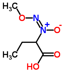 Butanoic acid, 2-(methoxy-NNO-azoxy)- (9CI) structure
