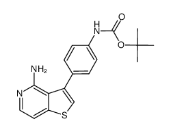 t-butyl-4-(4-aminothieno[3,2-c]pyridine-3-yl)phenylcarbamate结构式