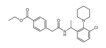 4-[(1-(3-Chloro-2-piperidino-phenyl)-1-ethyl)-aminocarbonylmethyl]-benzoic acid ethyl ester Structure