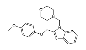 1H-Benzimidazole, 2-((4-methoxyphenoxy)methyl)-1-(4-morpholinylmethyl)- Structure