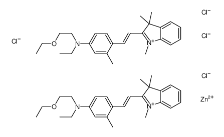 bis[2-[2-[4-[(2-ethoxyethyl)ethylamino]-o-tolyl]vinyl]-1,3,3-trimethyl-3H-indolium] tetrachlorozincate structure