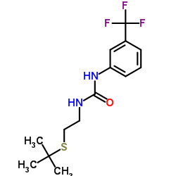 1-{2-[(2-Methyl-2-propanyl)sulfanyl]ethyl}-3-[3-(trifluoromethyl)phenyl]urea结构式