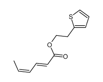 2-thiophen-2-ylethyl hexa-2,4-dienoate Structure