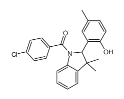 (4-chlorophenyl)-[2-(2-hydroxy-5-methylphenyl)-3,3-dimethyl-2H-indol-1-yl]methanone Structure