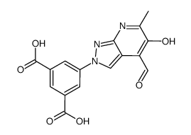 5-(4-formyl-5-hydroxy-6-methyl-pyrazolo[3,4-b]pyridin-2-yl)-isophthalic acid结构式