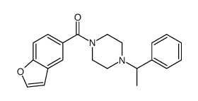 1-benzofuran-5-yl-[4-(1-phenylethyl)piperazin-1-yl]methanone结构式