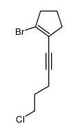 1-bromo-2-(5-chloropent-1-ynyl)cyclopentene结构式